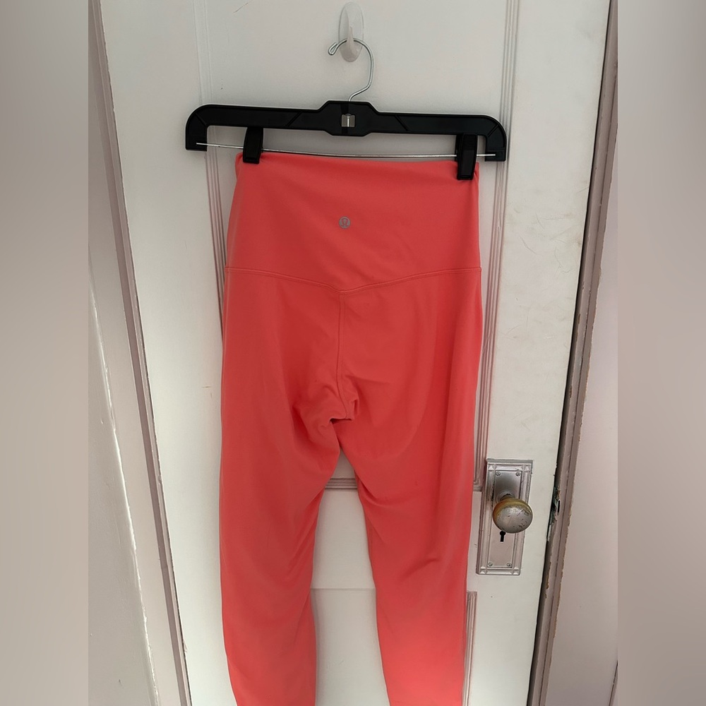 Lululemon Wonder Under Coral Leggings